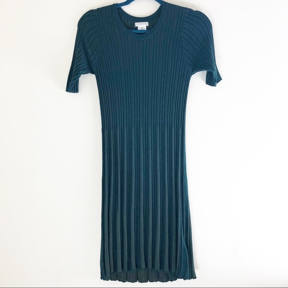 Cooperative Urban Outfitters Green Pleated Sweater Dress size Extra Small - Picture 2 of 7